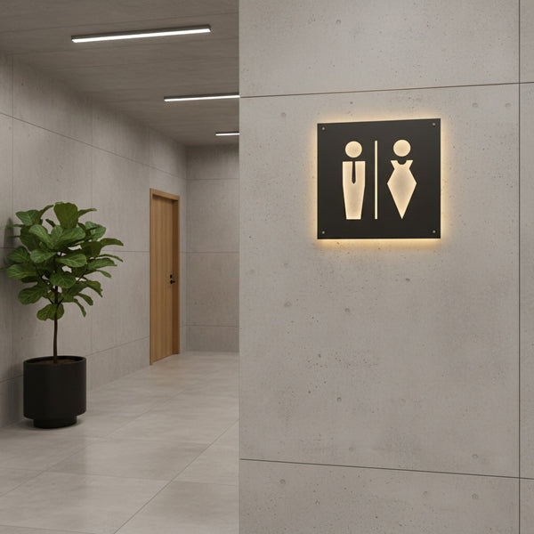 Placa Orientativa ícone Femino e Masculino