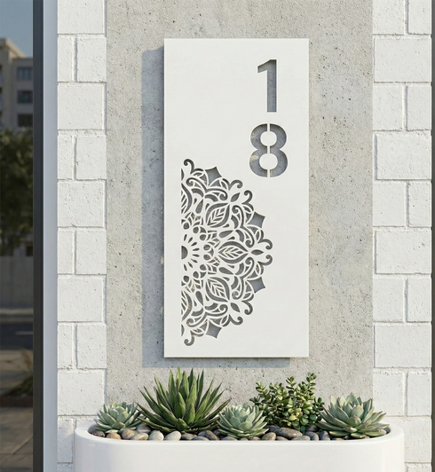 Placa Numérica - Mandala Ornamental