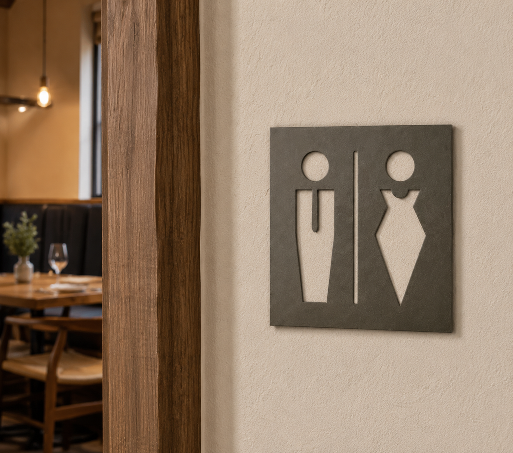 Placa Orientativa - Icone  Feminino e Masculino