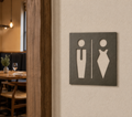 Placa Orientativa - Icone  Feminino e Masculino